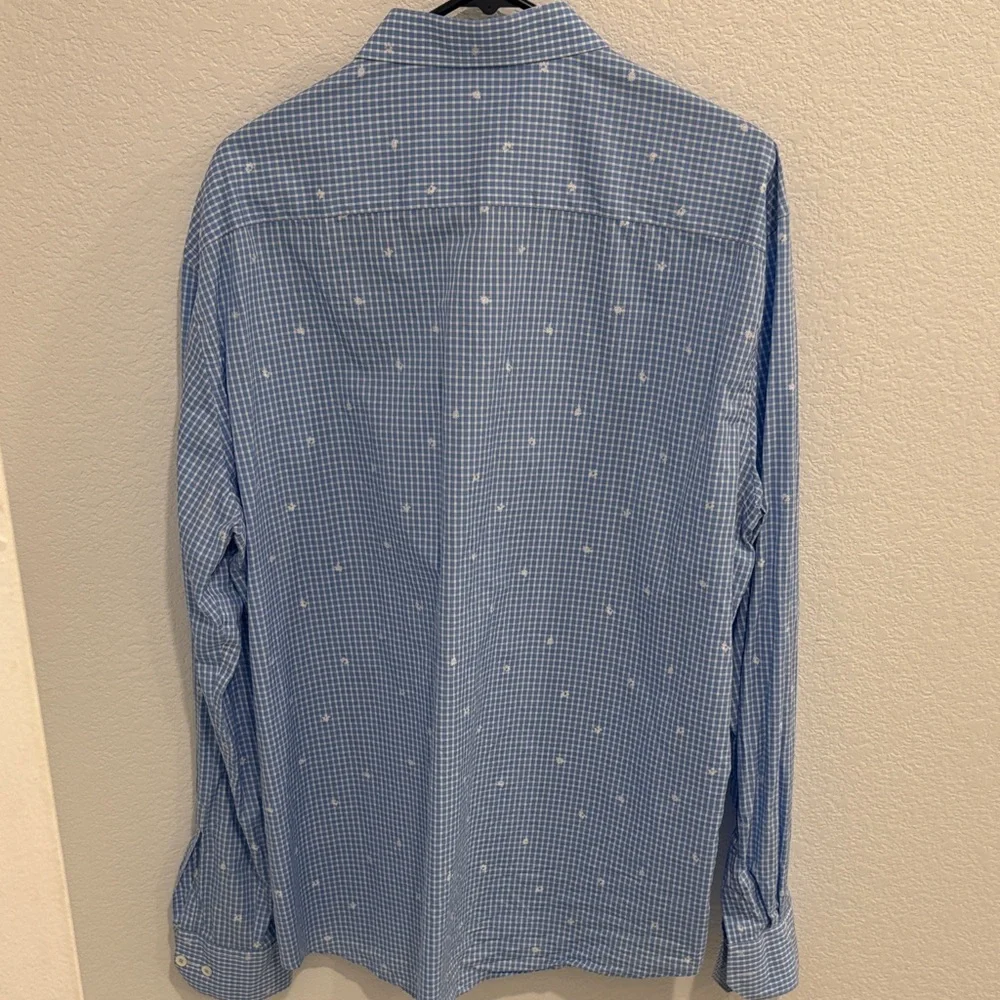 Men's Blue Bugatchi Shirt - Picture 2 of 5